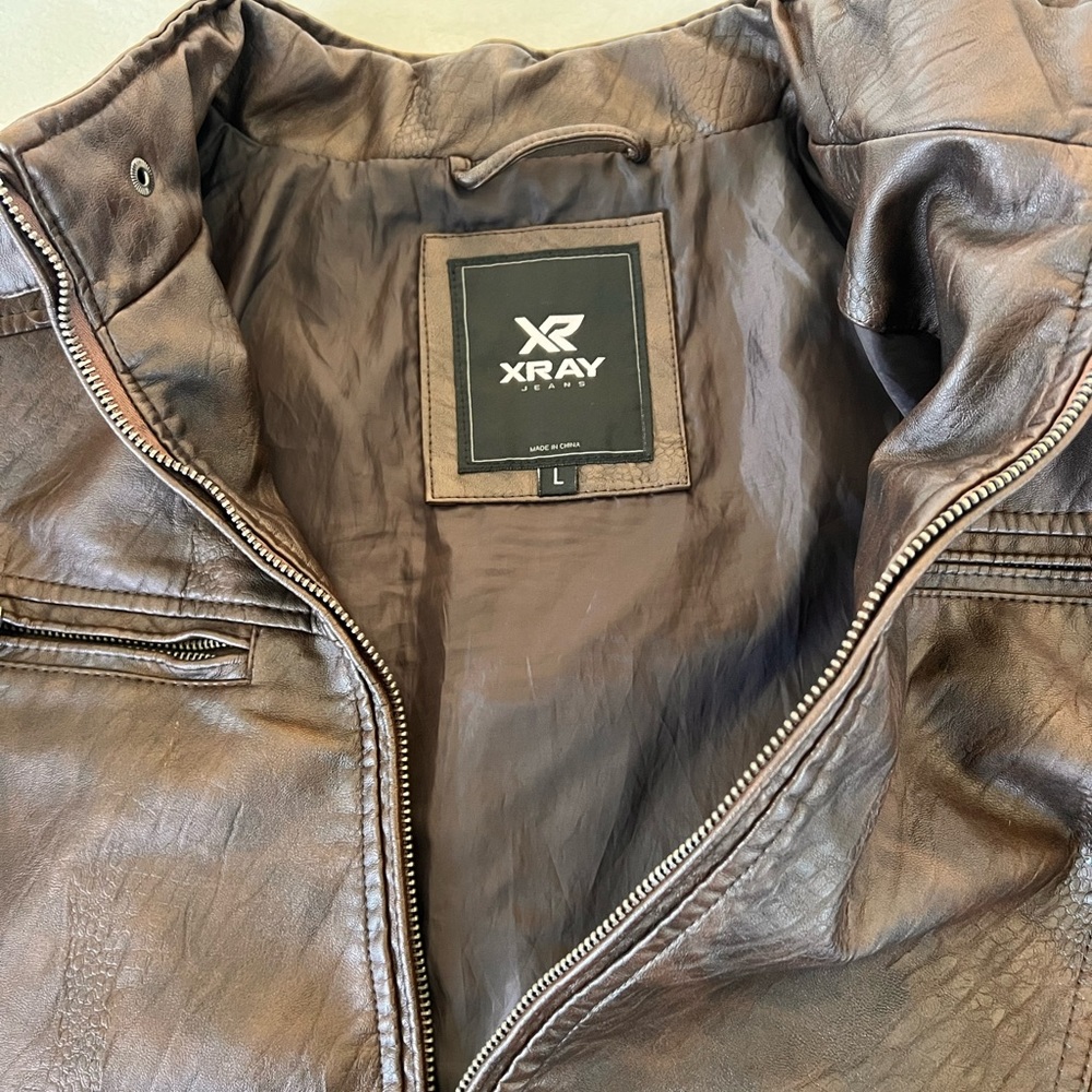Men’s Faux Leather Jacket XRay Jeans size Large